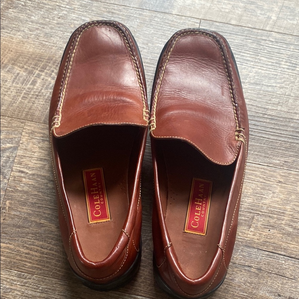 Cole Haan Brown Leather Slip-On Loafers with Nike Air Technology
